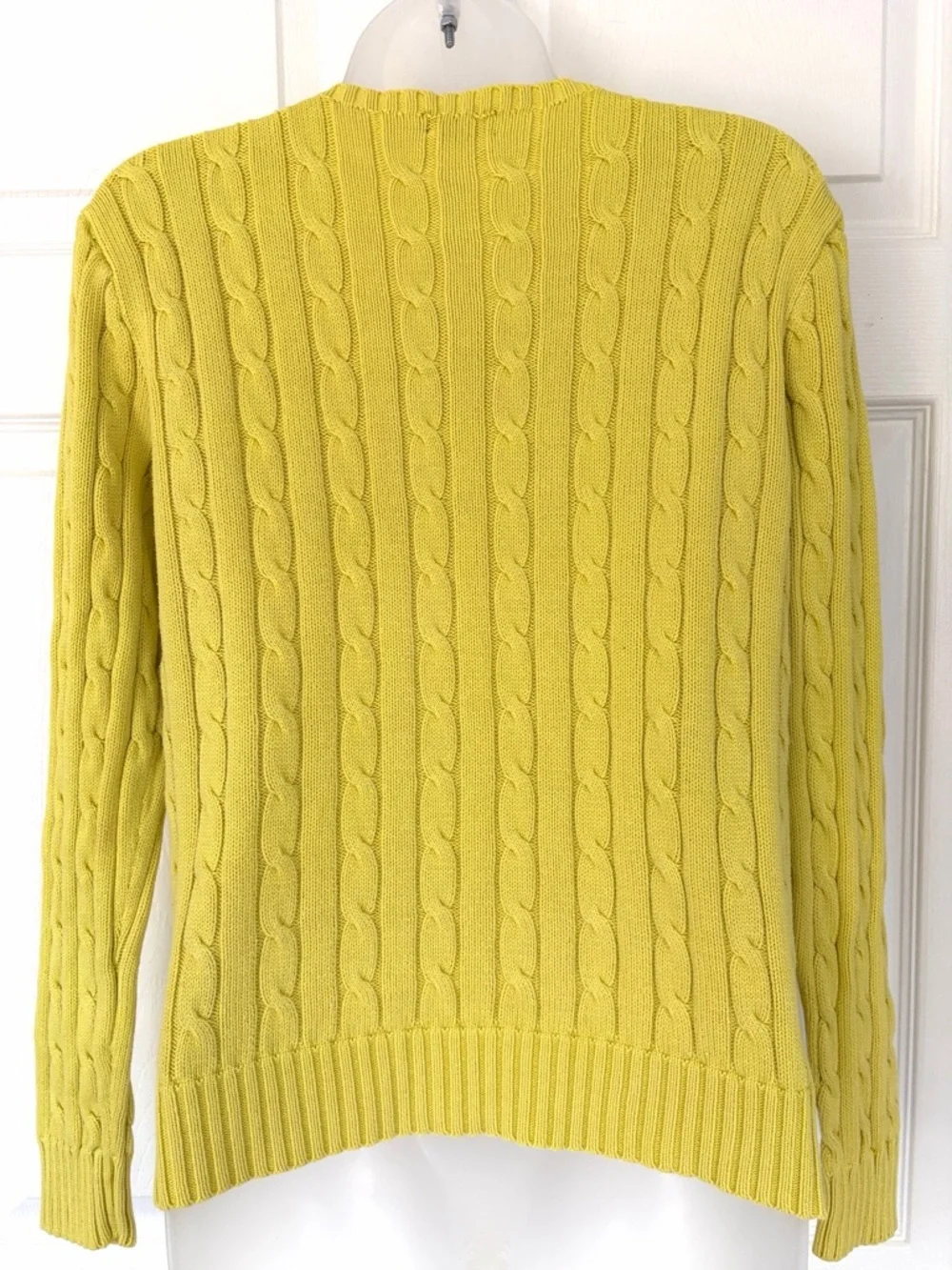Polo Ralph Lauren Women’s Knit Sweater Yellow Crewneck size Medium - Picture 4 of 12
